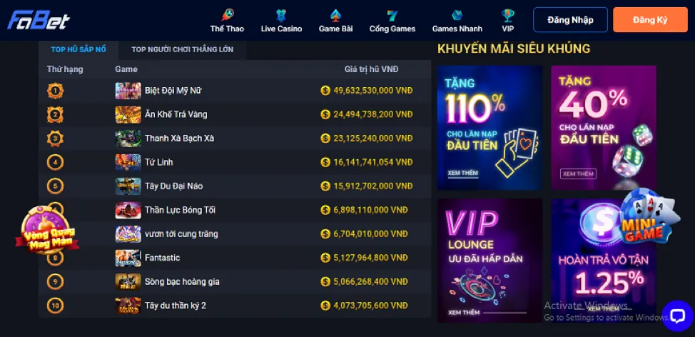 Tổng hợp các trò chơi trên ứng dụng xin88 nhà cái
